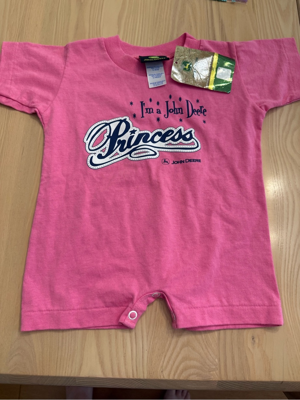 John Deere Pink Baby Princess romper size 12 months